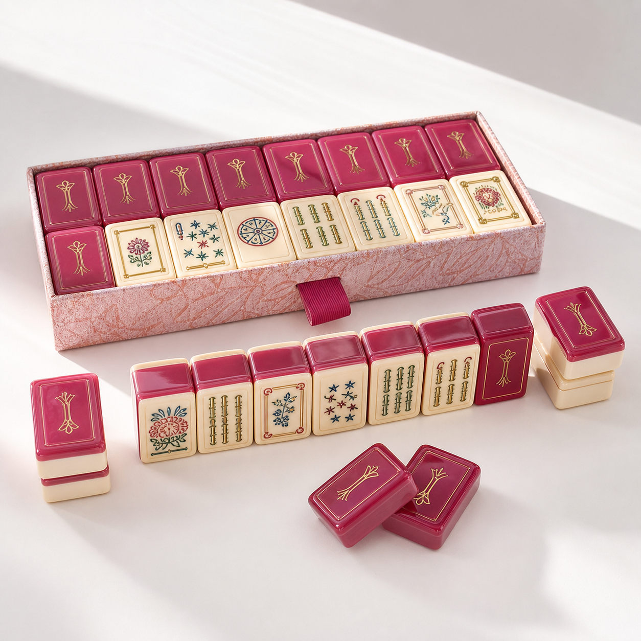 Aurora Pink Mahjong set